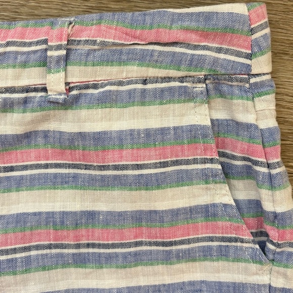 Saint Tropez West Shorts 100% Linen Pastel Stripes Size 6 Beachy Boho - Picture 5 of 12